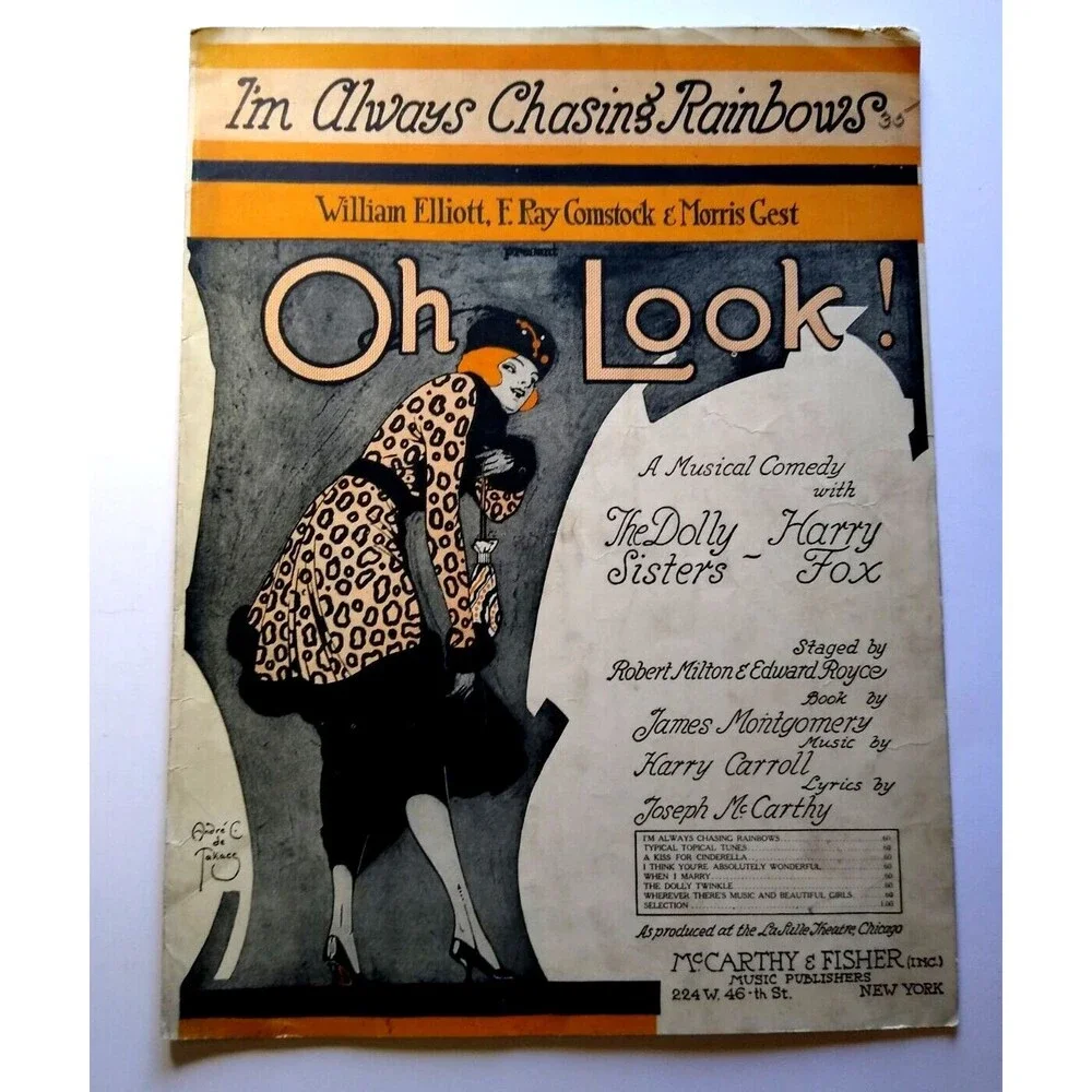 I'm Always chasing Rainbows Oh Look The Dolly Sisters Sheet Music 1918 Song